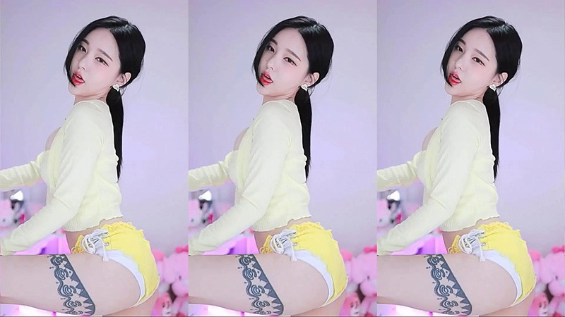 [主播]AfreecaTv韩国BJ丘珍低胸热裤摩托摇性感热舞预览图 2
